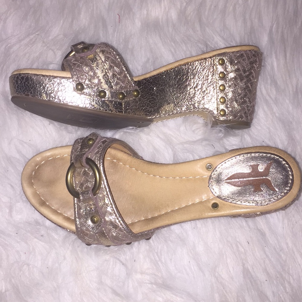 Frye heeled sandals. EUC.